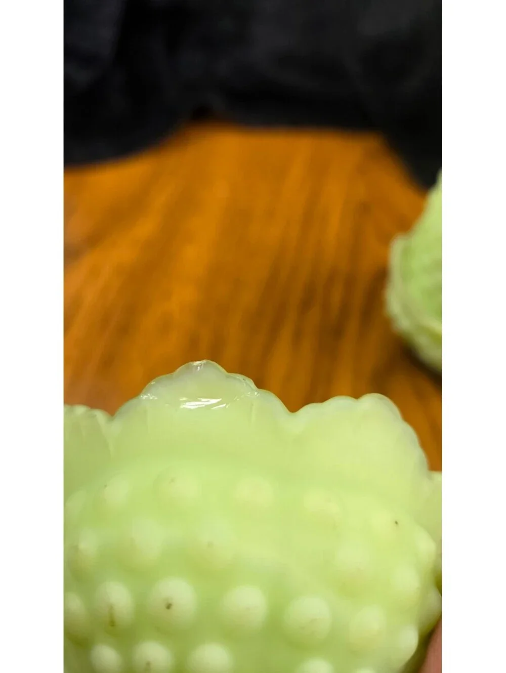 pair of Fairy Lamps Fenton lime sherbet uranium Glass